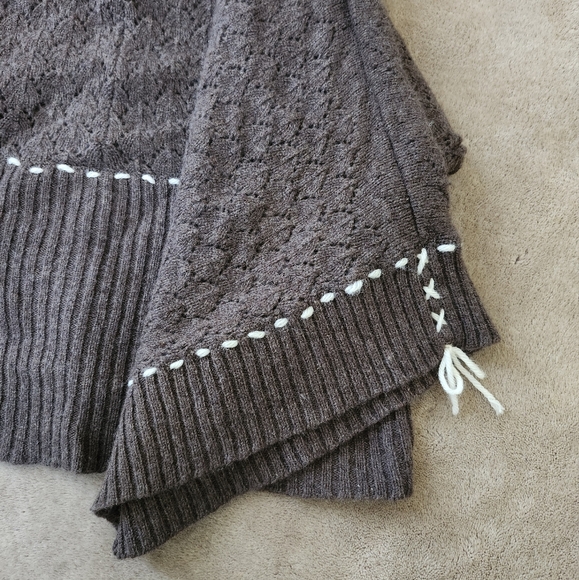 Marina Luna WOOL rabbit Hair Women's Knit Intarsia TURTLENECK Sweater Sz M brown - Picture 12 of 12